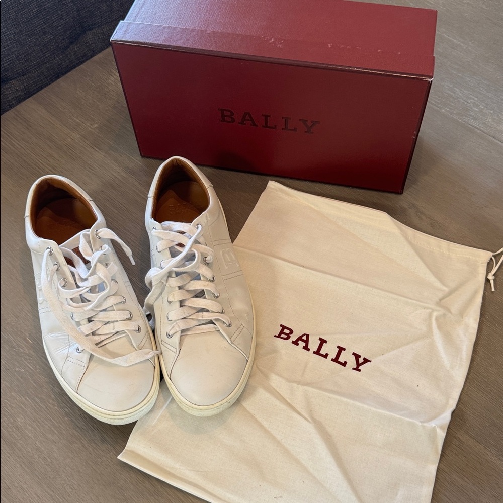 Bally Switzerland White Leather Low-Top Sneakers - Picture 9 of 9